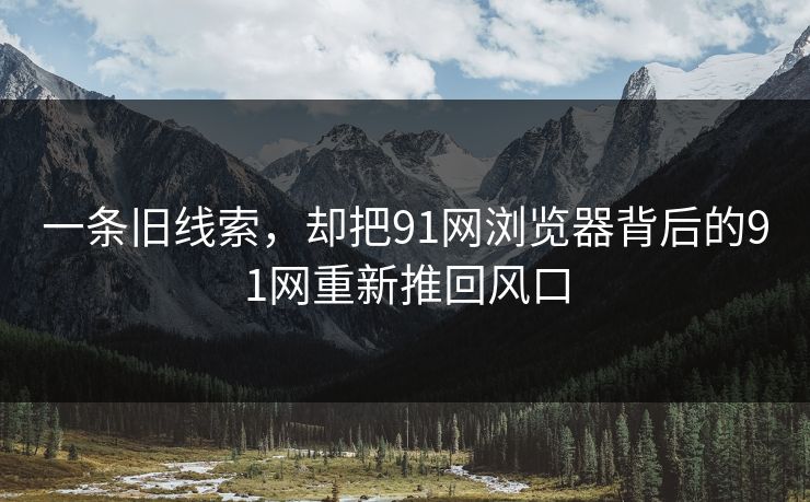 一条旧线索，却把91网浏览器背后的91网重新推回风口